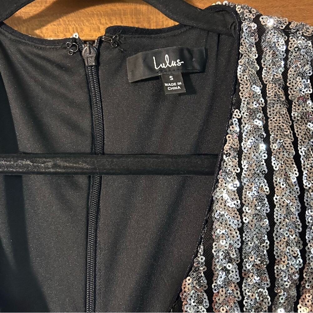 Lulus Silver Sequin Mini Dress S - Picture 5 of 8